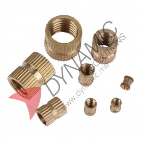 Brass Cylinder Threaded Round Insert Embedded Nuts
