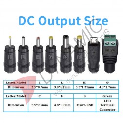 Universal Male Jack Connector For DC Plugs 5.5x2.1mm (8pcs)