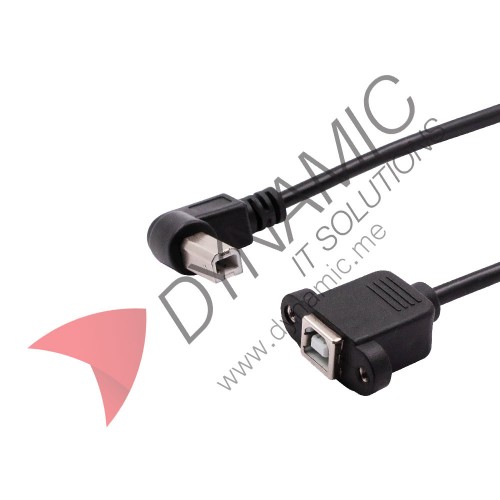 USB Type B Male to USB B Female Right Angle (0.5m)