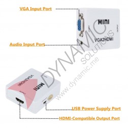 VGA to HDMI-Compatible Audio Video Converter