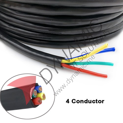 Imported 4 Core 0.33mm2 Shielded Cable Roll (100m)