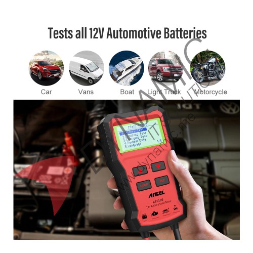 Ancel BST100 Car Battery Tester Charger 12V Charging Cranking