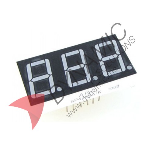 7 Segment 3 Digits 0.56" Red LED Common Anode (5631BS)