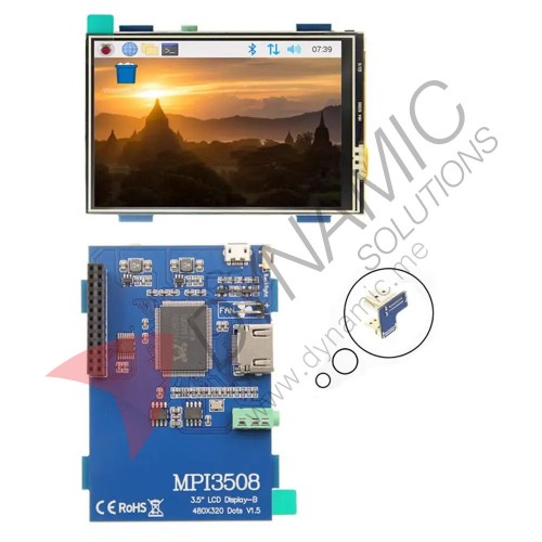 Raspberry Pi 4/5 Capacitive Touch Screen LCD, 1024×600, HDMI, IPS, 7 Inch