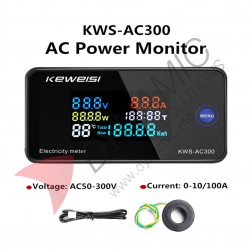 Digital Voltmeter Ammeter AC 50-300V 0-100A KWS-AC300