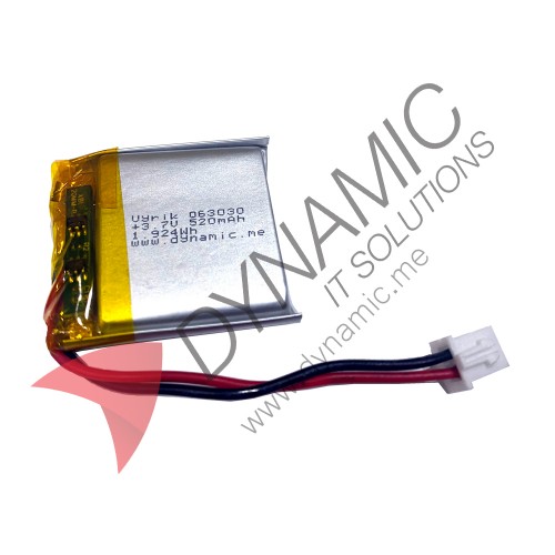 Lithium Polymer Rechargeable Battery 3.7V 063030 520 mAh (with PCM)