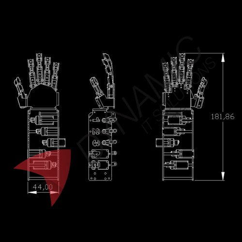 Humanoid Five Fingers Metal Manipulator 5 DOF