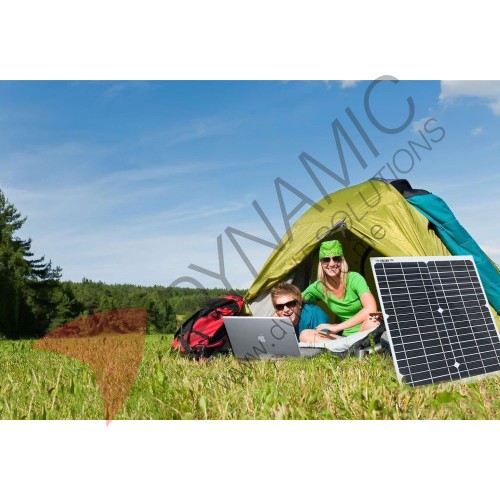 Flexible Solar Panel 20W for Camping (Dual USB, Type-C, Alligator)